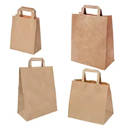 Sacs kraft brun poignées plates